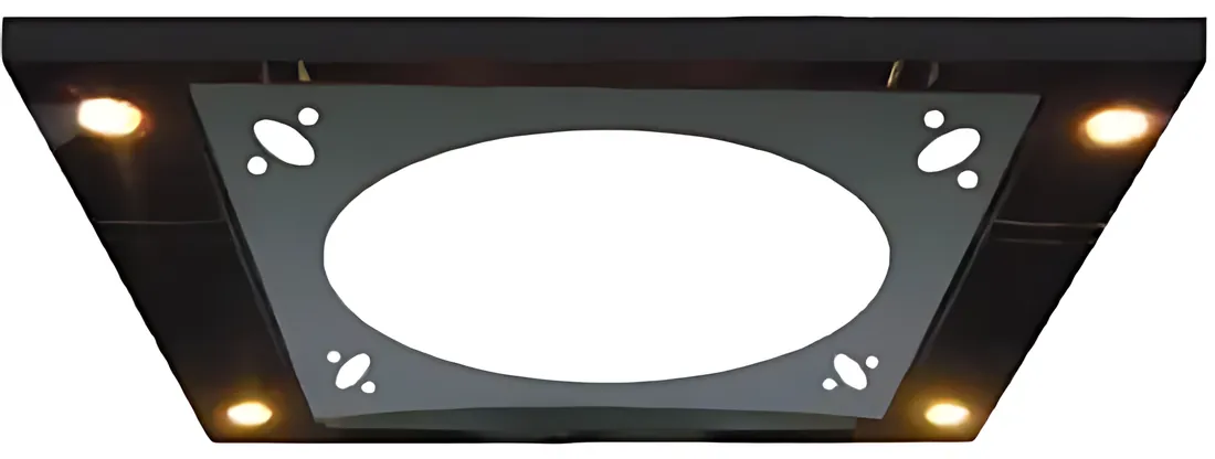AS-T15 · Trần cabin khung đen, đèn LED