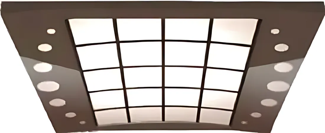 AS-T16 · Trần cabin khung đen, đèn LED